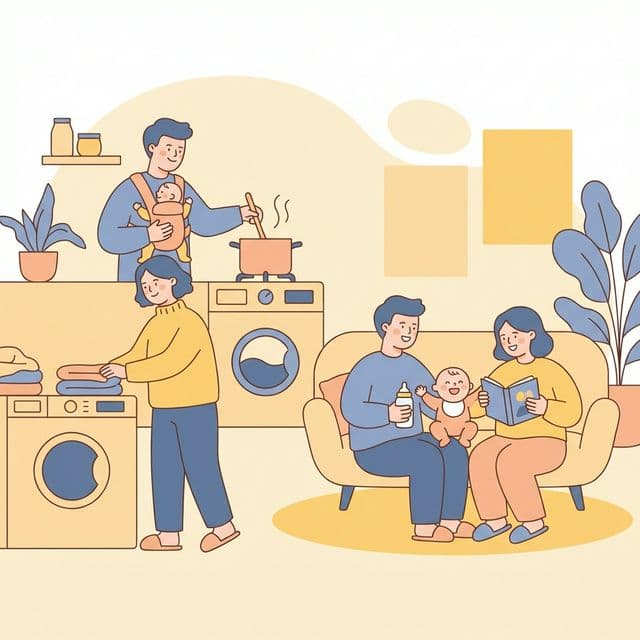 伴侣共同分担家庭事务和育儿责任